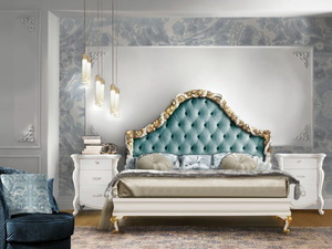 PUCCINI - Upholstered wooden bed with tufted headboard _ CASA +39